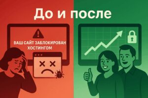 лечение сайта Битрикс от вирусов — результат до и после