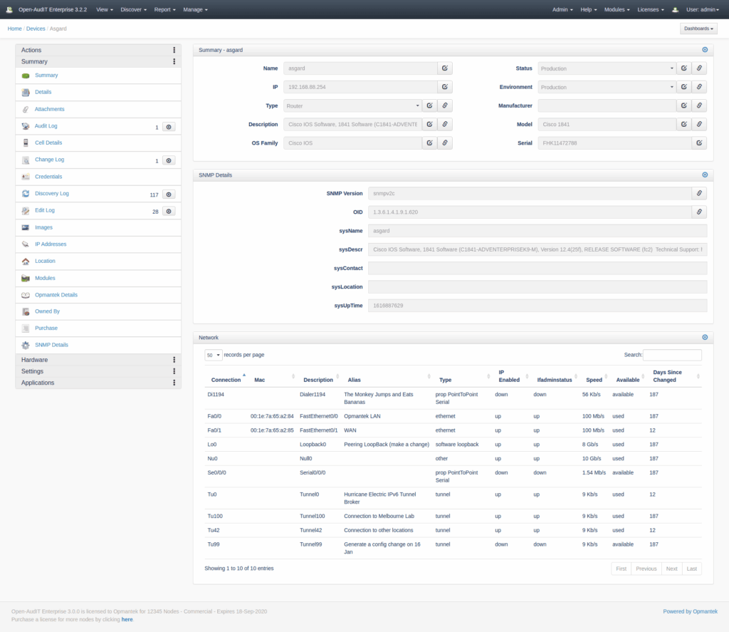 Open-AudIT сетевое обнаружение