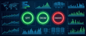 мониторинг DNS записей почтового домена Zabbix — дашборд с индикаторами SPF DKIM DMARC