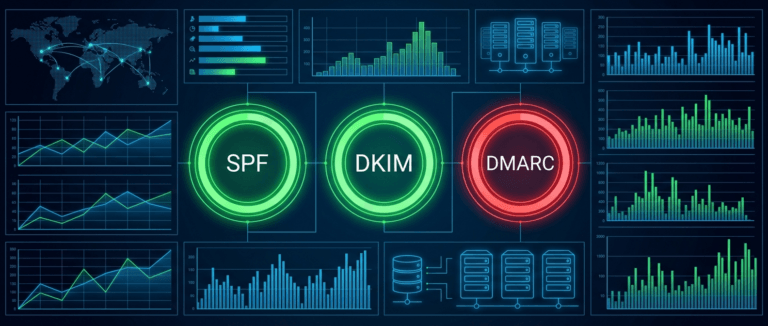мониторинг DNS записей почтового домена Zabbix — дашборд с индикаторами SPF DKIM DMARC