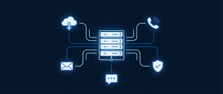 Сервер коробочного Битрикс24 и его сетевые подключения к внешним сервисам