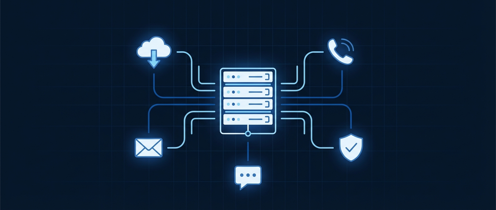 Сервер коробочного Битрикс24 и его сетевые подключения к внешним сервисам
